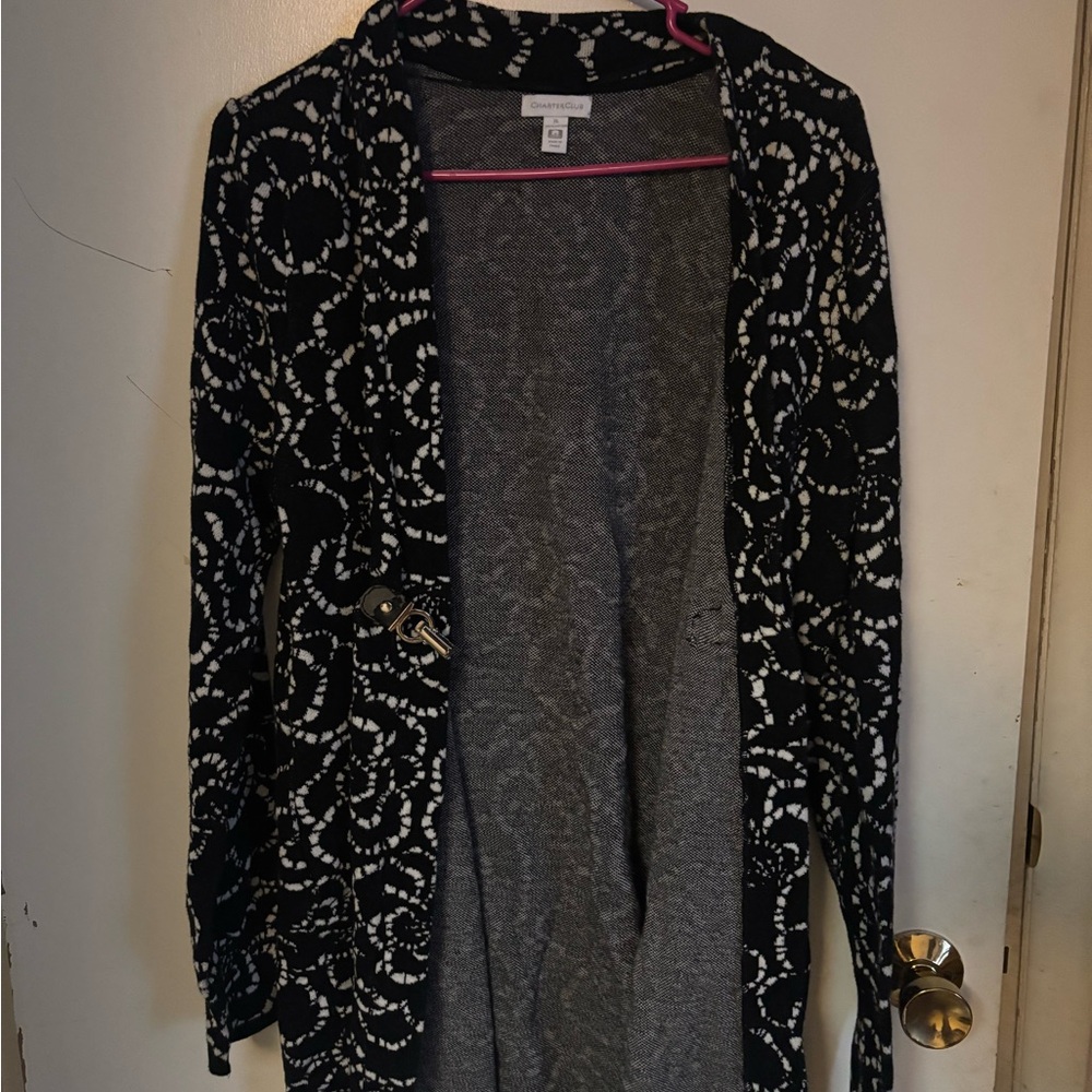 Charter Club Black and White Patterned Women's Sweater